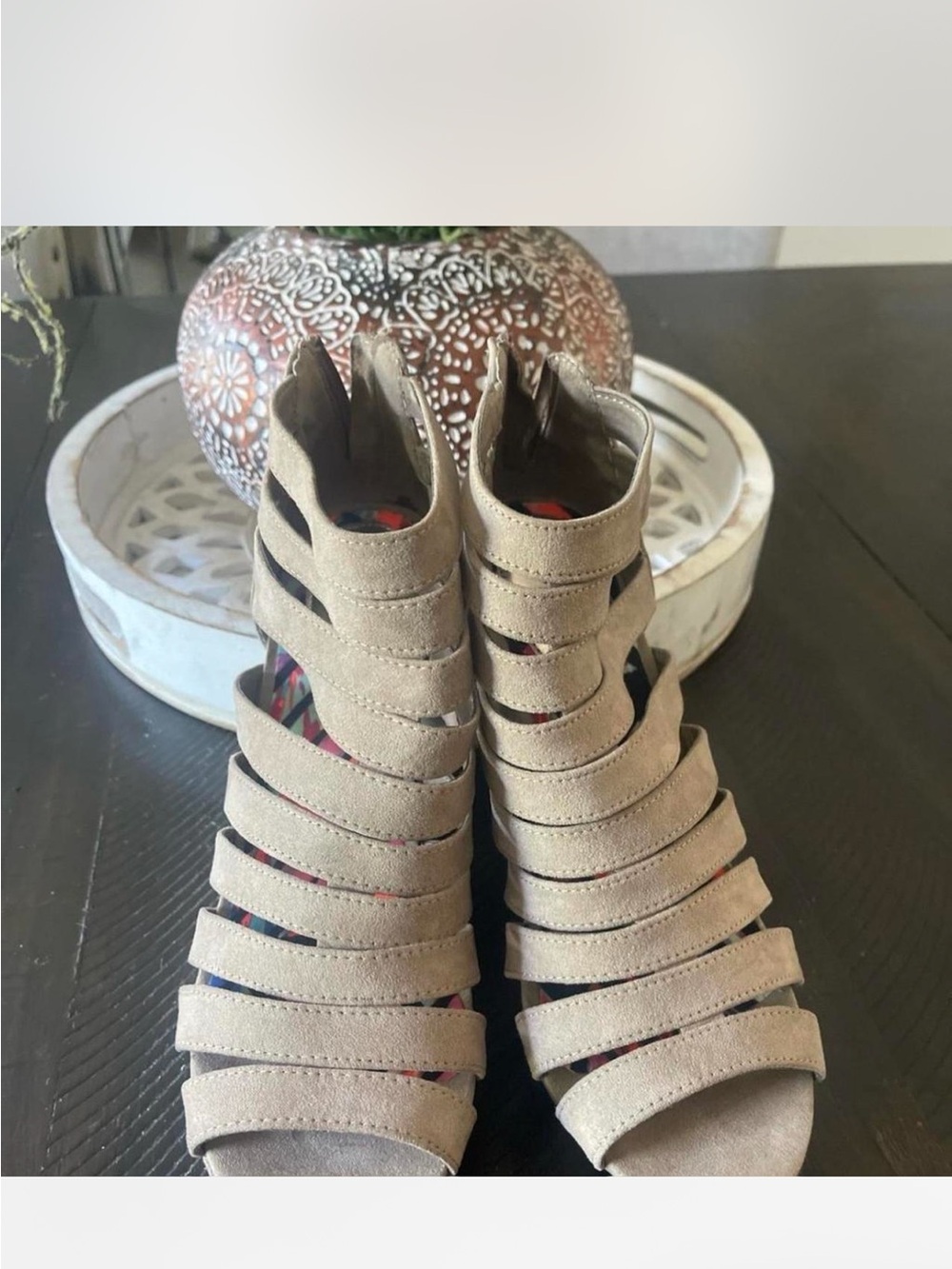 Madden Girl Taupe Strappy Gladiator Heels